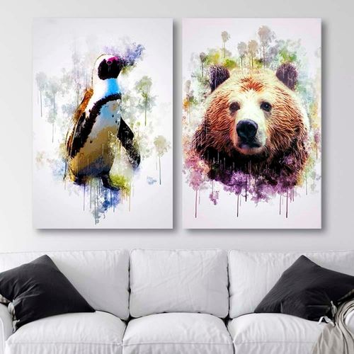 Obraz na płótnie – Canvas, Pingwin w kolorach 70x100 na Arena.pl