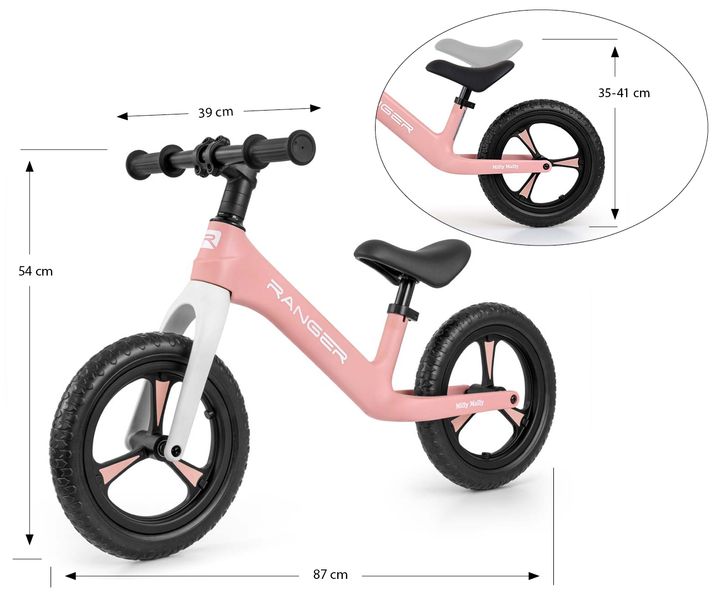 MILLY MALLY 5067 Rowerek biegowy RANGER pink zdjęcie 10
