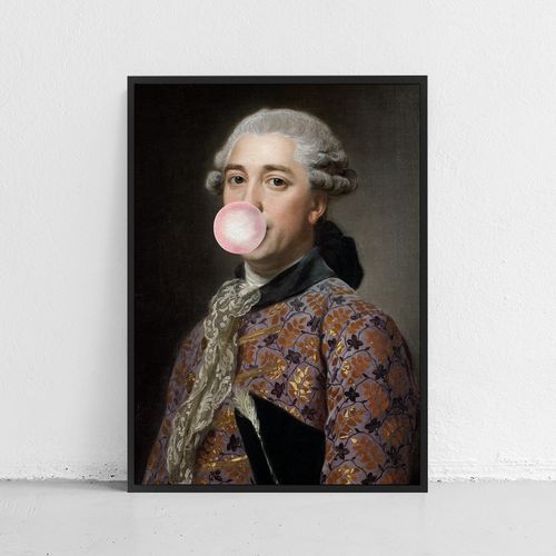 Plakat dżentelmen z balonem portret 21x29,7 cm A4 na Arena.pl