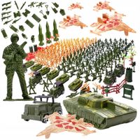 ŻOŁNIERZYKI PLASTIKOWE ZESTAW 307 ELEMENTÓW FIGURKI BAZA WOJSKOWA ARMIA