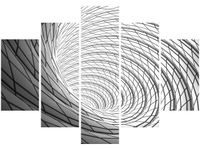 105CM 150CM OBRAZ 5 ELEM SZARY WIR DRUK