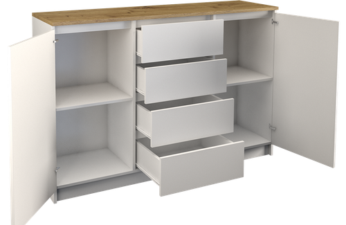 KOMODA 2D4S 120 - BIEL / DĄB ARTISAN na Arena.pl
