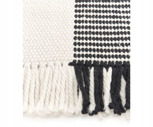 Chodnik Kami 80 x 150 cm biały czarny na Arena.pl