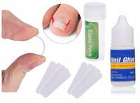 10 szt KLAMRA PASKI NA WRASTAJACE PAZNOKCIE + klej