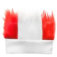 Włosy kibica biało czerwone nakrycie opaska na głowę mecz stadion