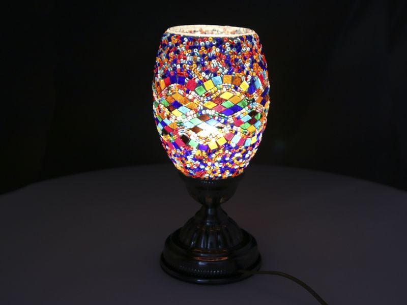 Lampa stołowa - klosz pojedynczy, wielokolorowy zdjęcie 4