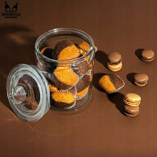 SZKLANY POJEMNIK KUCHENNY 2L SŁOIK NA HERBATĘ KAWĘ ORZECHY CIASTKA na Arena.pl