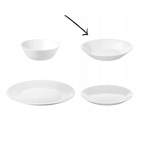 12 szt IKEA ZESTAW TALERZY OFTAST obiadowe głębokie białe 20 cm na Arena.pl