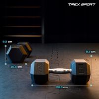 Hantla hex hantel żeliwny do ćwiczeń gumowany żeliwny 5kg Trex Sport