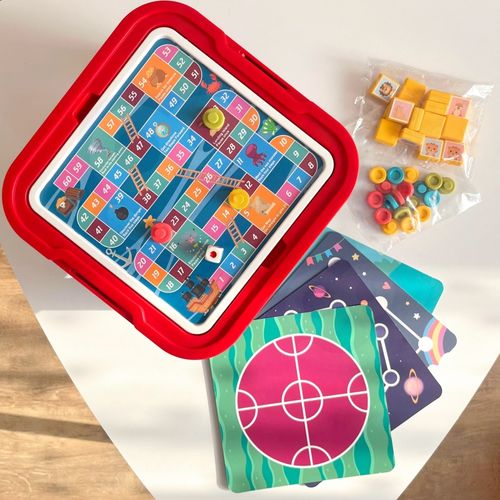 WOOPIE Stolik Gier Planszowych Logicznych 65 el. Zestaw 11w1 na Arena.pl