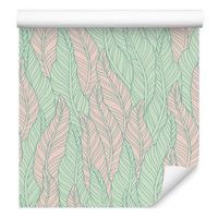 Tapeta kolorowe liście rośliny do sypialni salonu