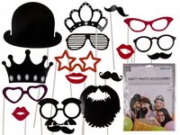 Akcesoria do Zdjęć na Patykach Usta Wąsy Fotobudka