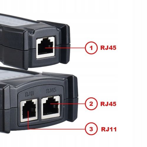 SZUKACZ PAR PRZEWODÓW TESTER KABLI SIECIOWYCH SONDA RJ45 RJ11 LCD + BATERIE na Arena.pl