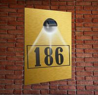 TABLICZKA ADRESOWA złota oświetlona pionowa numer domu adres 30x20 dibond