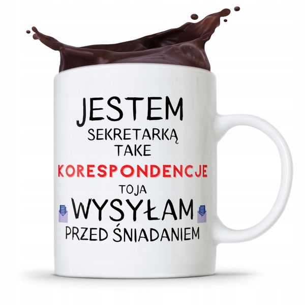 Kubek Prezent Dla Sekretarki Korespondencje Z Nadrukiem Ze Zdjęciem zdjęcie 1