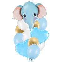 Zestaw balonów na Baby Shower dla chłopczyka niebieski słoń