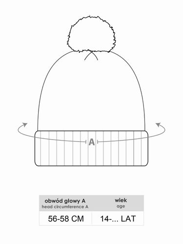 Czapka zimowa damska z pomponem ecru 56-58 YOCLUB na Arena.pl