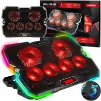 PODSTAWKA PODKŁADKA CHŁODZĄCA REGULOWANA 9-17'' LED RGB 2x USB POD LAPTOPA