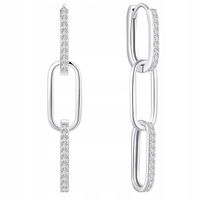 Srebrne kolczyki wiszące angielskie kolczyki srebro próba 925 rodowane