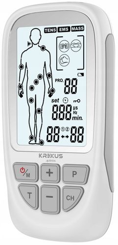 Elektrostymulator mięśni nerwów TENS EMS MASAŻ 73 programy Krexus na Arena.pl