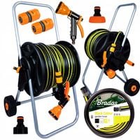 WĄŻ OGRODOWY NA WÓZKU BĘBEN ZWIJACZ ZESTAW Podlewanie Mocny Odporny