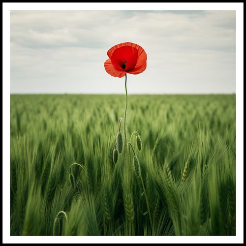 Plakat 90x90cm Samotny Mak na Polu na Arena.pl