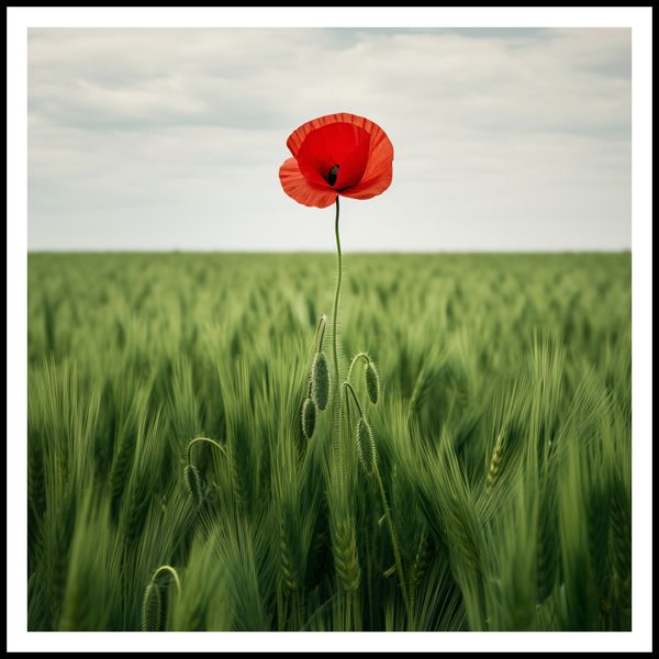 Plakat 90x90cm Samotny Mak na Polu zdjęcie 3