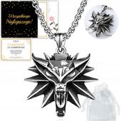 NASZYJNIK MEDALION WIEDŹMIN WILK WITCHER DZIKI GON 3 STAL CHIRURGICZNA