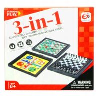 GRY PLANSZOWE Chińczyk, Węże i drabiny, Szachy MAGNETYCZNE 3w1