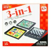 GRY PLANSZOWE Chińczyk, Węże i drabiny, Szachy MAGNETYCZNE 3w1