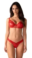 obsessive aliosa komplet 2-częściowy czerwony s/m koronkowy, regulowany