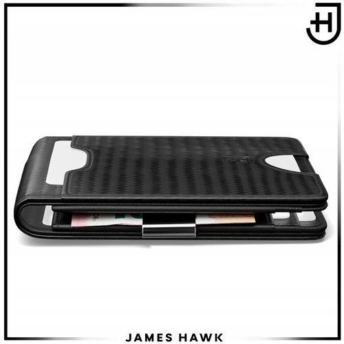 James Hawk Smart Wallet skórzany portfel męski slim 1,5 cm Czarny RFID na Arena.pl