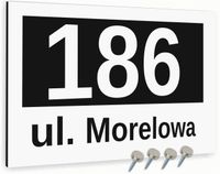 Tabliczka adresowa Nierdzewna Tablica adres domu Biała 40x30 Dowolny Napis