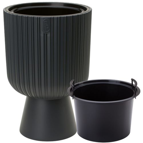 Doniczka okrągła Keli Mika 40 na nóżce | Antracyt na Arena.pl