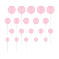 Toppery na tort kulki różowe jasne matowe, 20 szt.