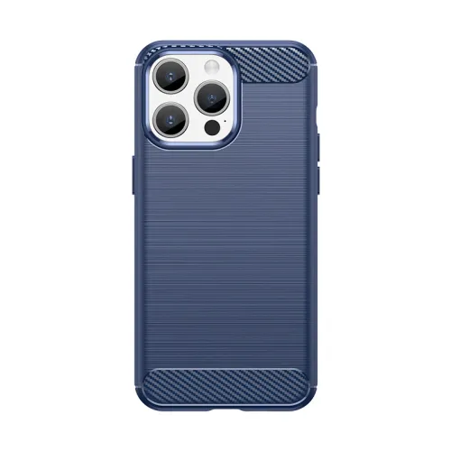 Elastyczne etui wzór karbon do iPhone 15 Pro Carbon Case - niebieskie na Arena.pl
