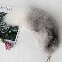 Klamra klucza 45 cm ogon z futra lisa Breloczek Torby Damskiej