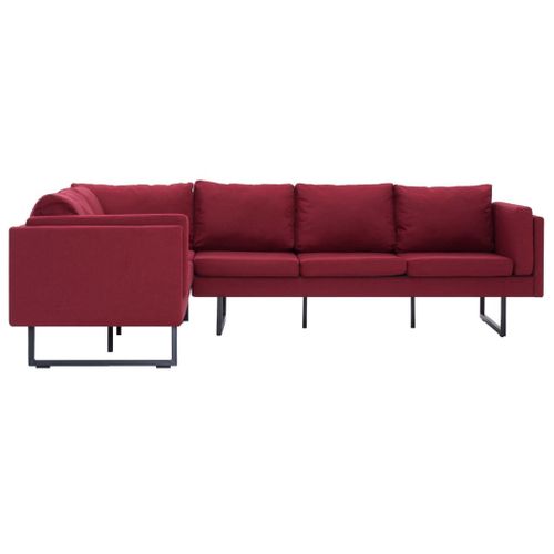 Sofa narożna, czerwona, materiałowa na Arena.pl