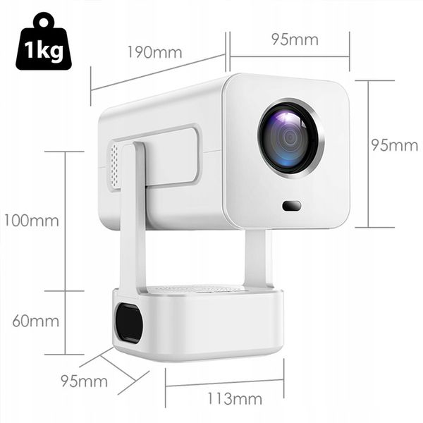 Mini Projektor Przenośny Rzutnik Android 13 WiFi 360 Full HD 4K do zdjęcie 3