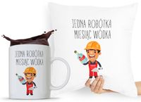 Zestaw Poduszka Kubek Budowlańca Majstra Fachowca Z Nadrukiem Ze Zdjęciem