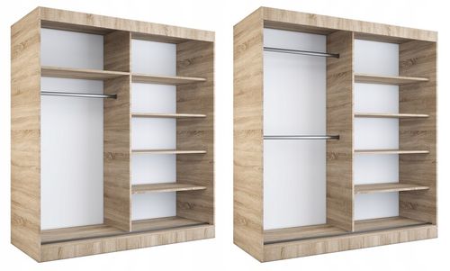 Szafa przesuwna 180cm 2 wnętrza ANTRACYT + ARTISAN na Arena.pl