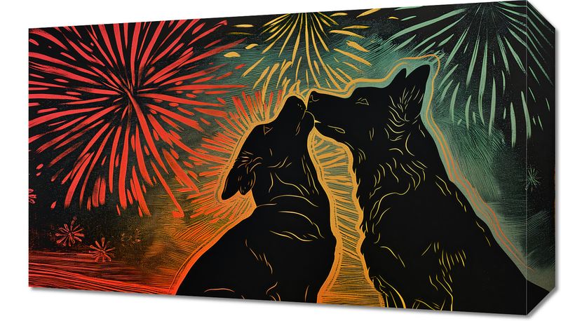 Obraz 50x30cm Psi Uścisk zdjęcie 1