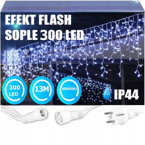SOPLE FLASH 300 LED ZEWNĘTRZNE NIEBIESKIE CHOINKOWE lampki z Flashem na Arena.pl