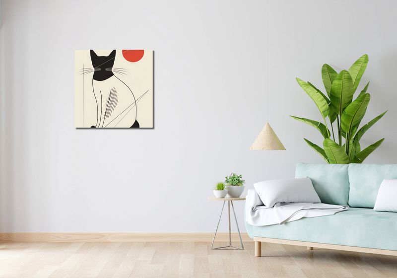 Obraz 60x60cm Czerwony Krąg zdjęcie 2