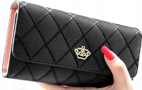 Elegancki Portfel damski na zatrzask skórzany duży rozkładany pojemny skóra na Arena.pl