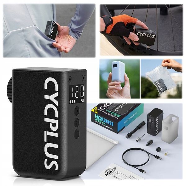 Pompka rowerowa elektryczna mini kompresor do roweru Cycplus AS2 Pro zdjęcie 1