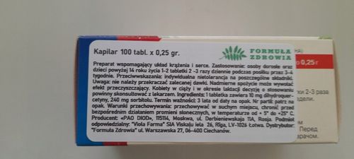 Kapilar 100 tab x 0,25 gr serce, krążenie na Arena.pl