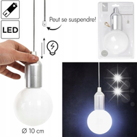 Lampa wisząca żarówka SREBRNA | L