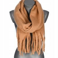 Szalik damski szal ciepły duży jednolity piękny elegancki przyjemny camel