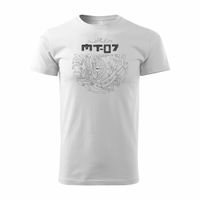 Koszulka motocyklowa z motocyklem na motor Yamaha MT-07 męska biała REGULAR L